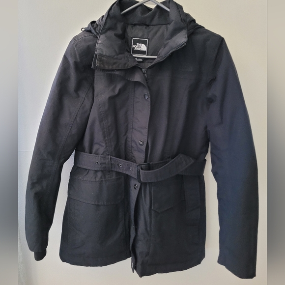North Face Goose down belted Parka coat Size M - Picture 6 of 15
